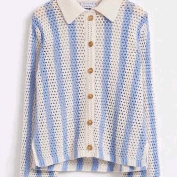 ASOS Blue and White Women's Cardigan - Picture 5 of 8